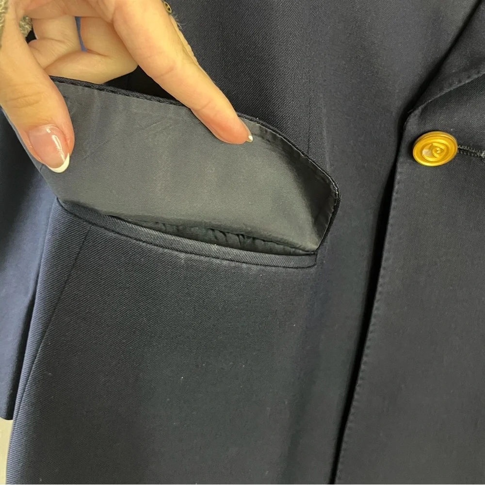 Navy Blue Blazer with gold buttons - Picture 4 of 8